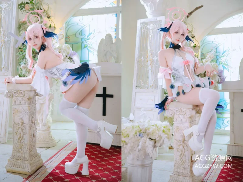 日奈娇(椎名莜) - 蔚蓝档案 下江小春花嫁写真图-ACG资源网