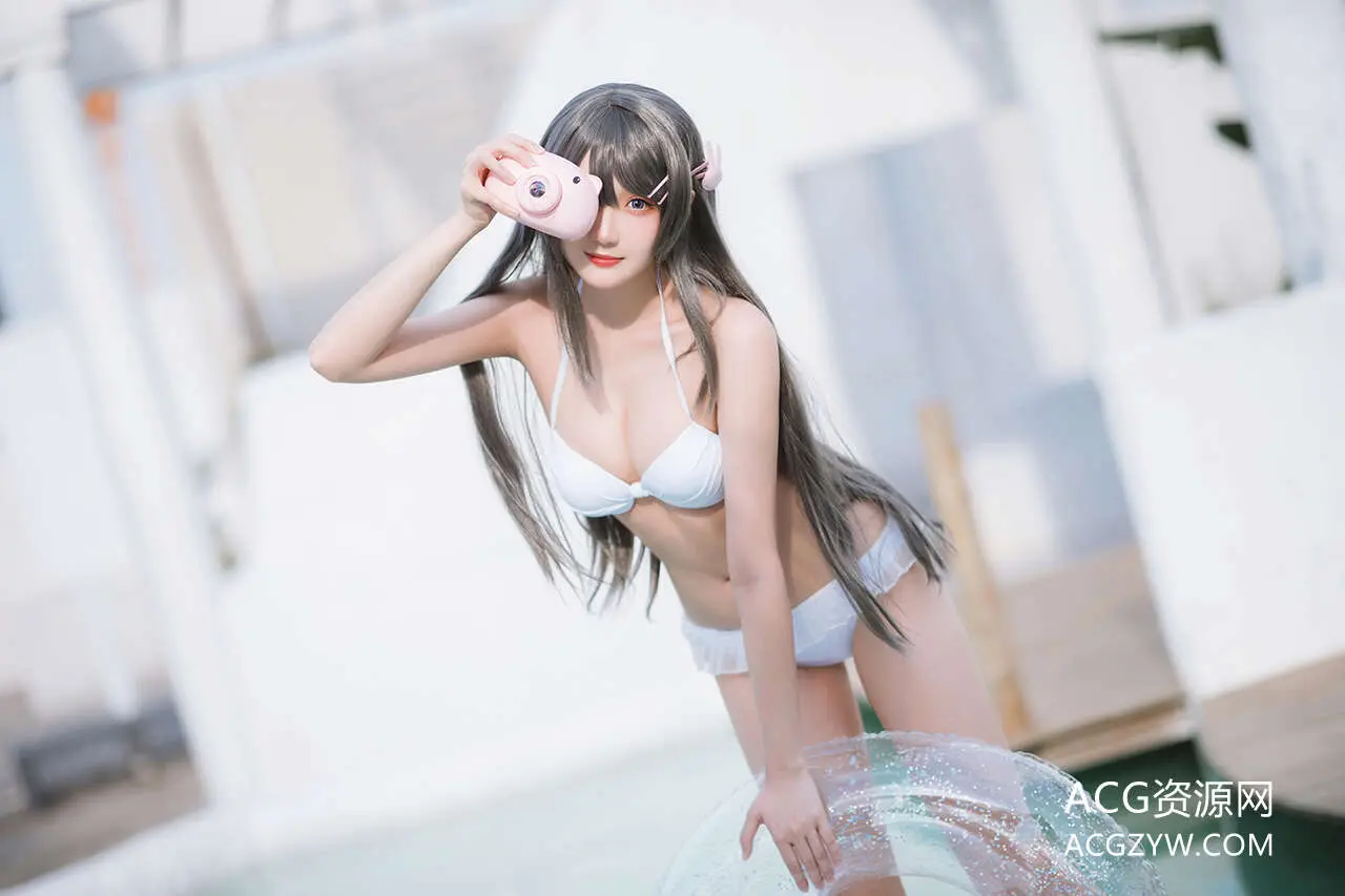 图片[1]-瓜希酱 樱岛麻衣泳装写真图-ACG资源网