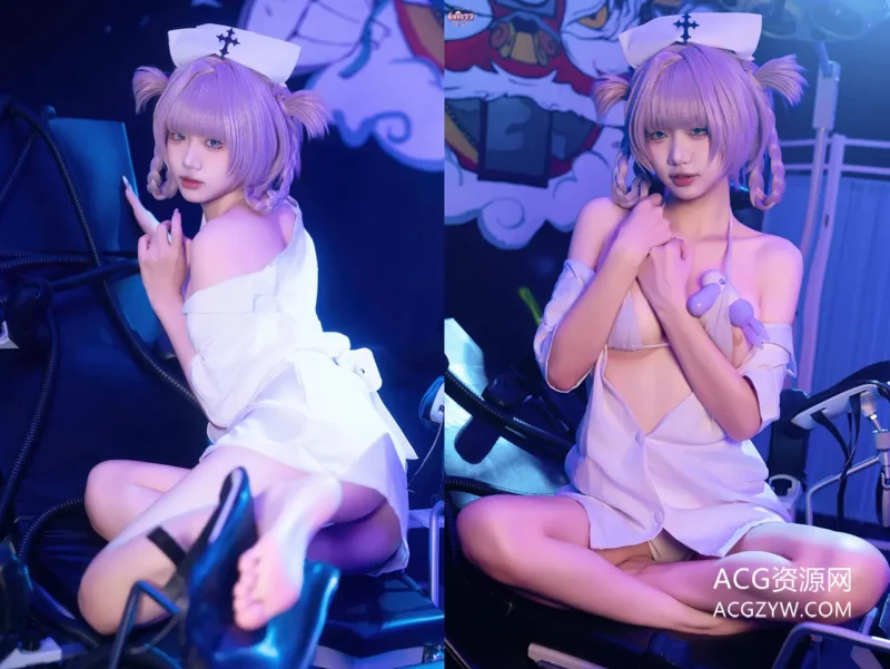 柒柒要乖哦 彻夜之歌 护士服小荠写真图-ACG资源网